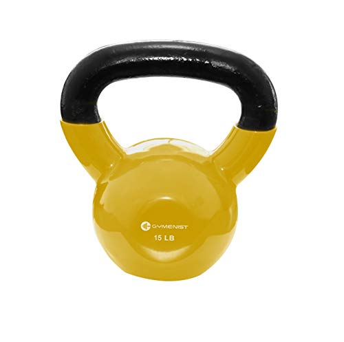 Product Cover GYMENIST Exercise Kettlebell Fitness Workout Body Equipment Choose Your Weight Size (15 LB)