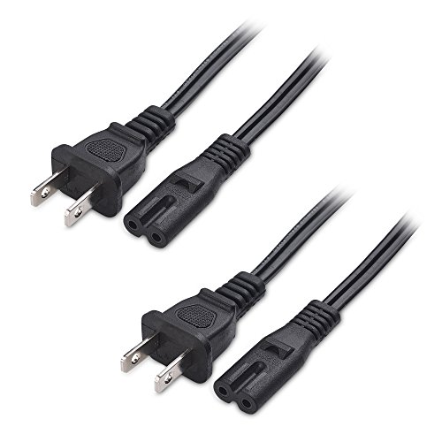 Product Cover Cable Matters 2-Pack 2-Slot Non-Polarized Universal Replacement Power Cord 3 Feet (NEMA 1-15P to IEC C7)