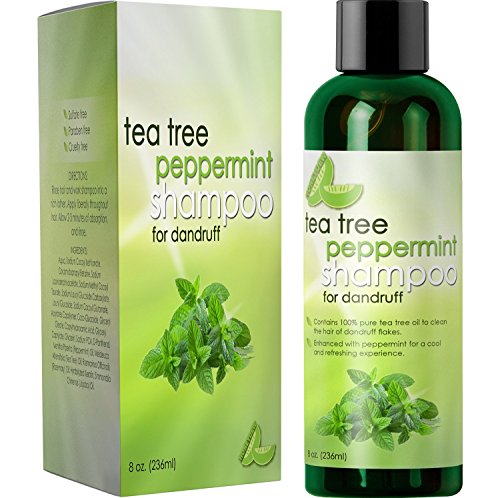 Product Cover Tea Tree Peppermint Moisturizing Shampoo with Organic Mint and Jojoba Oil (8oz) - Color Safe and Sulfate Free for Kids Women and Men - 100% and USA Made By Honeydew Products