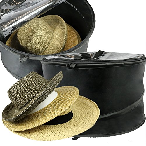 Product Cover The Elixir Deco Premium Hat Pop up Storage Bag, Large Hat Storage Travel Bag Round Hat Box Container, Keeps Out Dust and Dirt