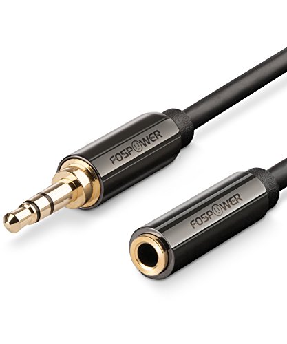 Product Cover FosPower (25 Feet) 3.5mm Male to 3.5mm Female Stereo Audio Extension Cable Adapter [24K Gold Plated Connectors] for Apple, Samsung, Motorola, HTC, Nokia, LG, Sony & More
