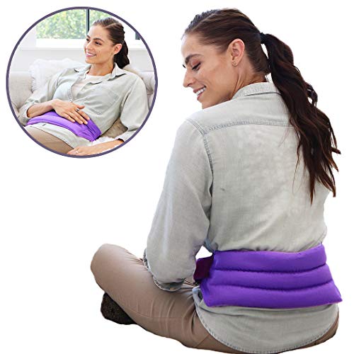 Product Cover My Heating Pad for Cramps and Lower Back Pain Relief with Full Body Strap | Perfect Microwave Heating Pad for Sore Muscles, Stress Relief, and Relaxation | American Made Hot Packs for Pain (Purple)