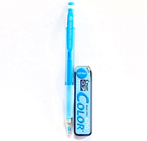 Product Cover Pilot Color Eno Soft Blue Set, 0.7mm Mechanical Pencil + Mechanical Pencil Lead 0.7mm, Soft Blue, 10 Leads(Japan Import)