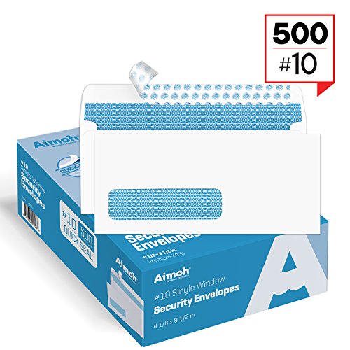 Product Cover #10 Single Left Window Self-Seal Security Tinted Envelopes, Size 4-1/8 X 9-1/2 Inches, 24 LB - 500 Count (35210)