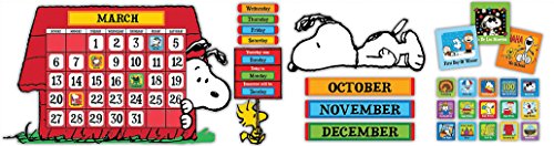 Product Cover Eureka Peanuts and Snoopy Classroom Calendar for Teachers, 0.1'' x 18'' x 28'', 112pc