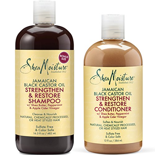 Product Cover Shea Moisture  Strengthen, Grow & Restore Shampoo and Conditioner Set, Jamaican Black Castor Oil Combination Pack, 16.3 oz Shampoo & 13 oz. Conditioner
