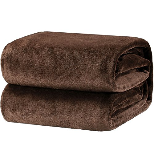 Product Cover Bedsure Fleece Blanket King Size Brown Lightweight Super Soft Cozy Luxury Bed Blanket Microfiber