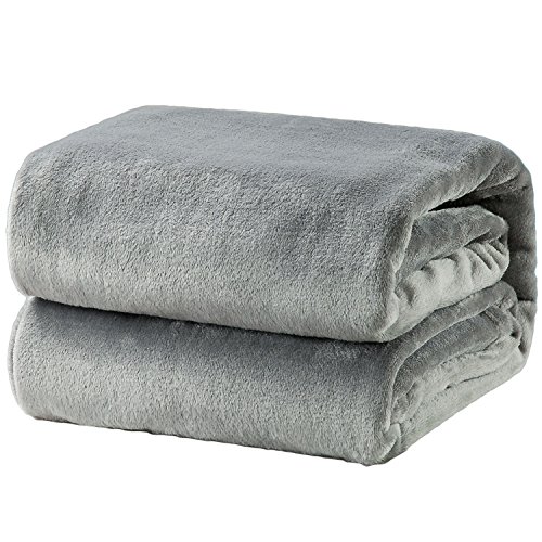 Product Cover Bedsure Fleece Blanket King Size Grey Lightweight Super Soft Cozy Luxury Bed Blanket Microfiber