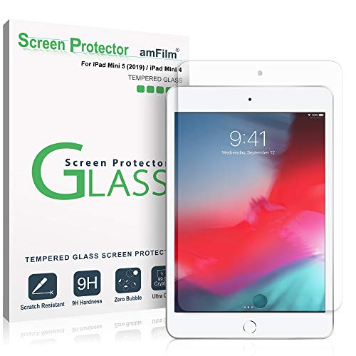 Product Cover amFilm Glass Screen Protector for iPad Mini 5 (2019) and iPad Mini 4, Tempered Glass