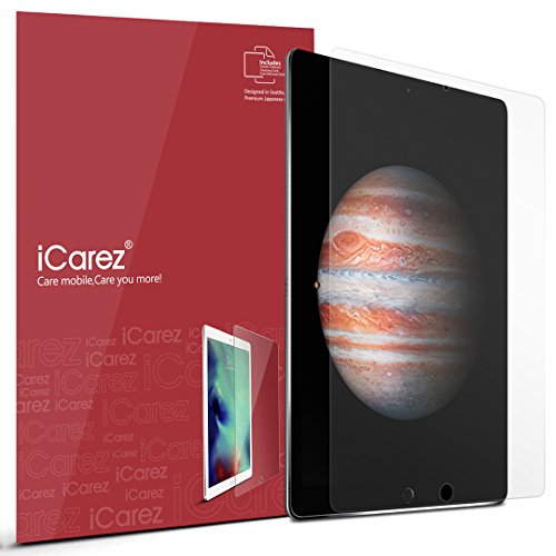 Product Cover iCarez [Anti Glare Matte Screen Protector for Apple 12.9-inch iPad Pro (2015 2017 Model) [ Unique Hinge Install Method with Kits ] Easy Install [2-Pack] - Retail Packaging