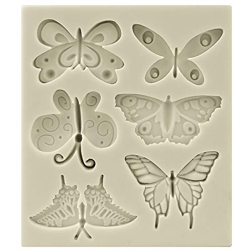 Product Cover Funshowcase Butterflies Silicone Candy Mold, Mini, for Cake Decoration, Cupcake Decorate, Polymer Clay, Crafting, Resin Epoxy, Jewelry Making 11.3x9.3x1cm