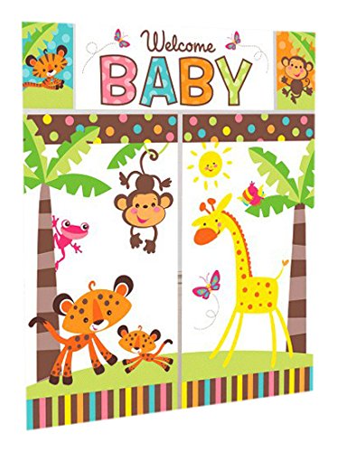 Product Cover Jungle Animals Scene Setter Wall Decorating Kit | Baby Shower Party