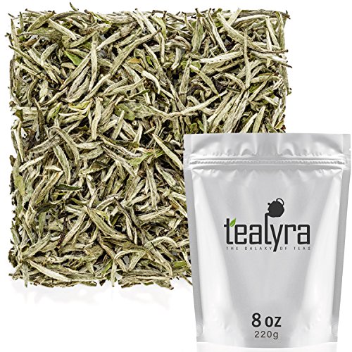 Product Cover Tealyra - Premium White Silver Needle Tea - Bai Hao Yinzhen - Organically Grown in Fujian China - Superior Chinese Silver Tip White Tea - Loose Leaf Tea - Caffeine Level Low - 220g (8-ounce)