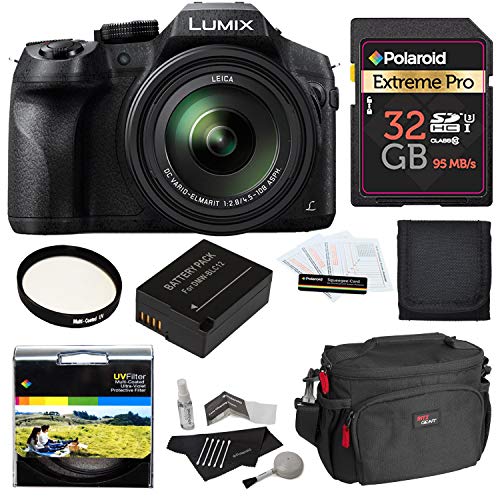 Product Cover Panasonic LUMIX DMC FZ300 4K, Point and Shoot Camera with Leica DC Lens 24X Zoom Black + Polaroid Accessory Kit + 32GB Class 3 SD Card + Ritz Gear Bag + Spare Battery + Filter + Cleaning Kit + More