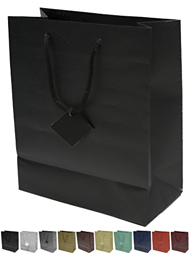 Product Cover Novel Box® Black Matte Laminated Euro Tote Paper Gift Bag Bundle 8
