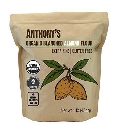 Product Cover Anthony's Organic Almond Flour, 1lb, Blanched, Gluten Free, Non GMO, Keto Friendly