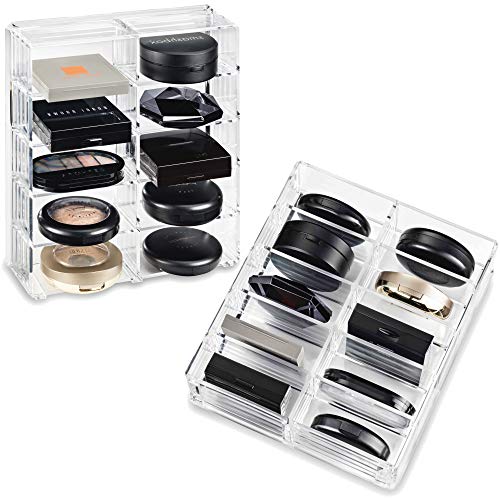 Product Cover byAlegory Acrylic Compact Makeup Organizer Designed for Larger Compacts of Bronzer, Highlighter, Powder & Blush | 10 Space Cosmetic Storage