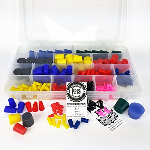 Product Cover 502 Piece Professional Plug Kit - Ultra High Temp Silicone Rubber Tapered Plugs - Powder Coating Custom Painting Supplies