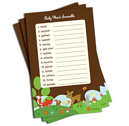 Product Cover Word Scramble - Baby Shower Game - Woodlands Theme (50-sheets)