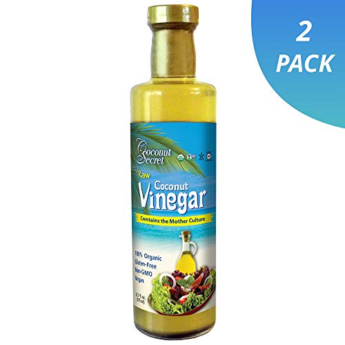 Product Cover Coconut Secret Raw Coconut Vinegar (2 Pack) - 12.7 fl oz - Rich in Vitamins & Amino Acids - Organic, Vegan, Non-GMO, Gluten-Free, Kosher - Keto, Paleo, Whole 30 - 48 Total Servings