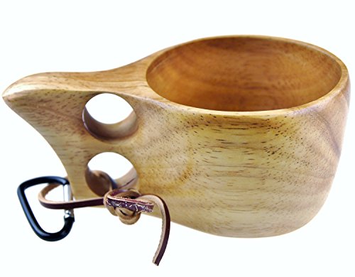Product Cover MelonBoat Nordic Handmade Kuksa, Finnish Portable Wooden Outdoor Camping Drinking Cup, Coffee Mug, 2 holes