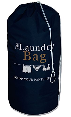 Product Cover The Fine Living Company USA - Drop Your Pants Here Laundry Bag - 2 Shoulder Straps - Strong - Tough - Durable - XLarge Size - Perfect for College Dorm | Backpack | Travel