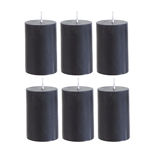 Product Cover Mega Candles 6 pcs Unscented Black Round Pillar Candle, Hand Poured Premium Wax Candles 2 Inch x 3 Inch, Home Décor, Wedding Receptions, Baby Showers, Birthdays, Celebrations, Party Favors & More