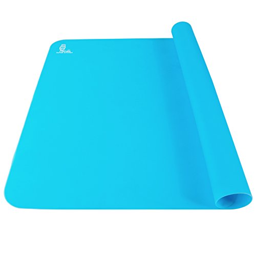 Product Cover Super Kitchen Food Grade Non-stick Silicone Pastry Mat - For Heat Resistant Nonskid Table Mat,Silicon Baking Mat, Dough Rolling mat,Countertop Protector, Pie and Fondant Mat 23.6''15.75'' (Blue)