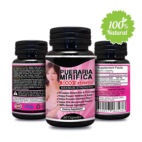 Product Cover Pueraria Mirifica 3000 Extreme Pure & Natural Bust Breast Enlargement Pills Capsules