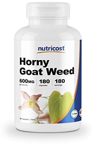Product Cover Nutricost Horny Goat Weed Extract (Epimedium) - 180 Capsules, 180 Servings, 600mg Per Capsule