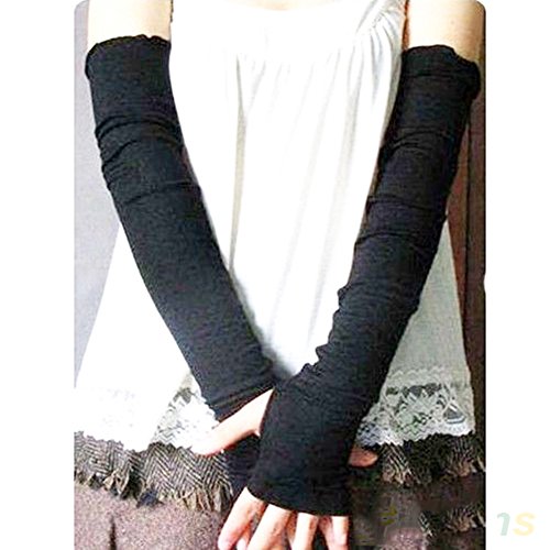 Product Cover Bluelans Fashion Women's Arm Warmer Cotton Long Fingerless Gloves Mitten
