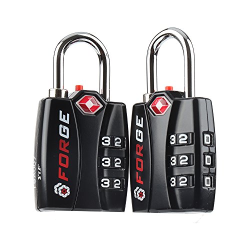 Product Cover Forge TSA Locks 2 Pack - Open Alert Indicator, Alloy Body for Travel Luggage, Suitcase, Lockers