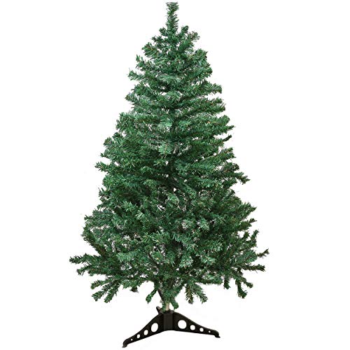 Product Cover Holiday Essence 4 Foot Christmas Tree, 300 Tips Artificial Green Canadian Pine Tree, Unlit Premium Hinged 4 Ft Tall, PVC Base