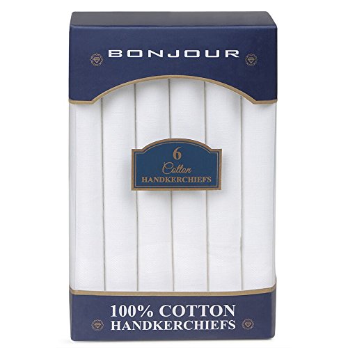 Product Cover Men's Formal Cotton Bonjour Handkerchief online in White Pack of 6_BH5000-SW-PO6