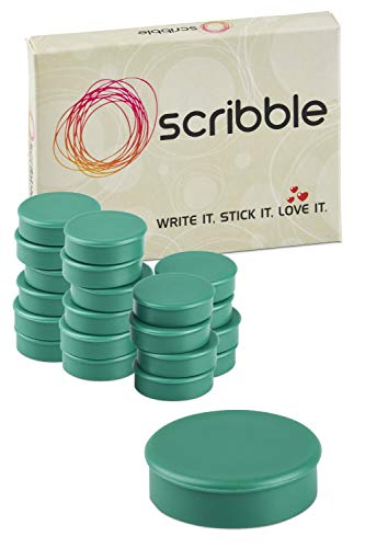 Product Cover Scribble Office Magnets, 1 Inch, Green (20 Pack), Colorful Round Refrigerator Magnets, Perfect for Whiteboards, Lockers & Fridge