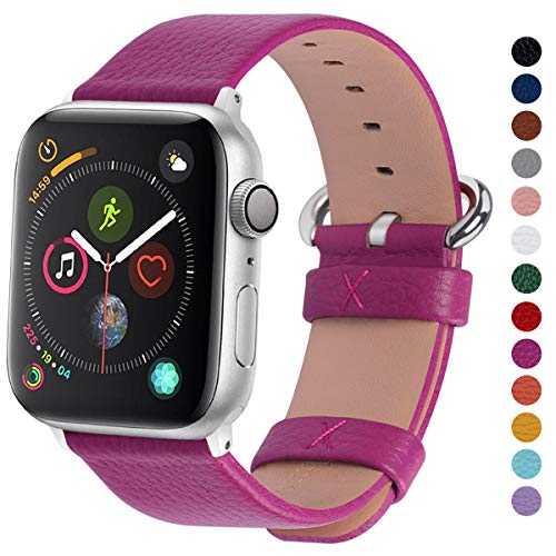 Product Cover Fullmosa Compatible Apple Watch Band 38mm 40mm 42mm 44mm Calf Leather Compatible iWatch Band/Strap Compatible Apple Watch Series 5 Series 4 Series 3 Series 2 Series 1,38mm 40mm Rosy