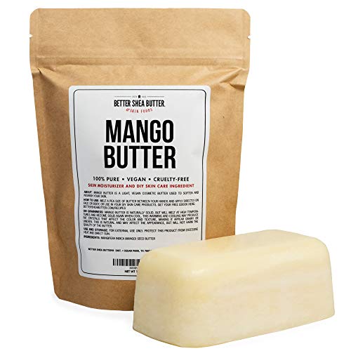 Product Cover 100% Pure Mango Butter - Can Substitute Shea Butter in Soap and Lotion Recipes - Moisturizing, Scent-free, Hexane-free - 16 oz by Better Shea Butter