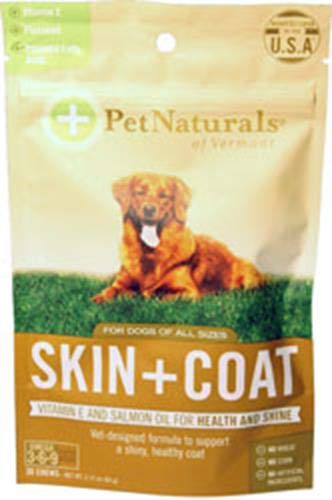 Product Cover Pet Naturals of Vermont - Skin + Coat for Dogs, Dry, Itchy & Irritated Skin Support, 30 Bite-Sized Chews with Natural Ingredients