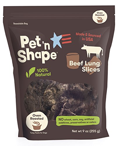 Product Cover Pet 'n Shape Beef Lung Dog Treats - Made and Sourced in The USA - All Natural Healthy Treat, Steaks, 9 Oz