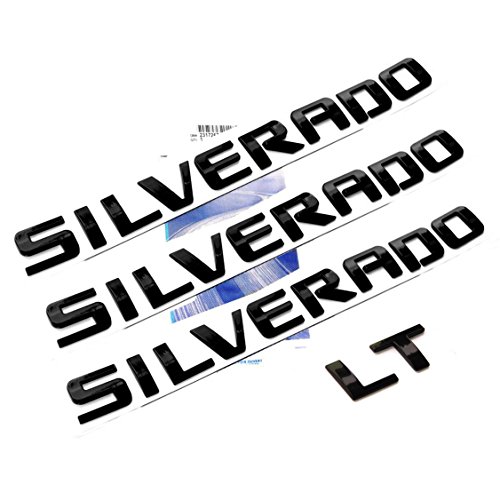 Product Cover Yoaoo 3x OEM Black Silverado Plus Lt Nameplate Letter Emblems 3D Badge for Silverado 1500 2500Hd 3500Hd Original Silverado Glossy Black