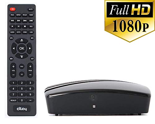 Product Cover Get Rid of Cable - Use this eXuby Digital TV Converter Box for TV to View and Record Full HD Digital Channels at no Cost (Instant or Scheduled Recording, 1080P HDTV, HDMI Output) with RCA Cable