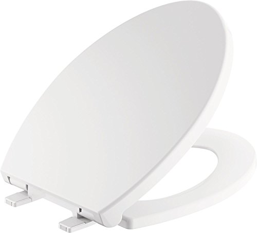Product Cover Delta Faucet Morgan Elongated Slow-Close White Toilet Seat with Non-Slip Seat Bumpers, White 811903-WH