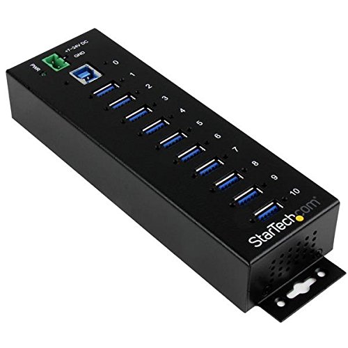 Product Cover StarTech.com 10 Port USB 3.0 Hub - Industrial Grade - ESD/Surge Protection - Powered & Mountable USB Expander Hub (ST1030USBM)