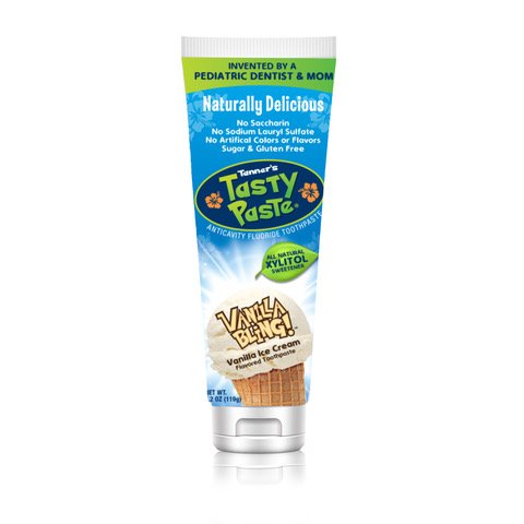 Product Cover Tanner's Tasty Paste Anticavity Fluoride Children's Toothpaste, Vanilla Bling, 4.2 Ounce