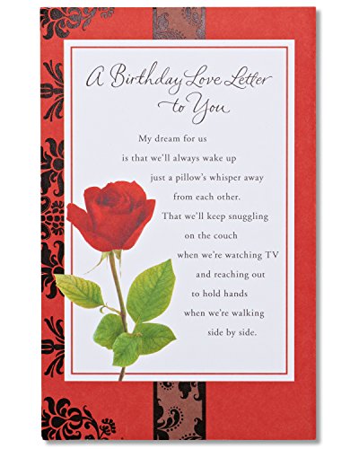 Product Cover American Greetings Romantic Birthday Card (Rose)