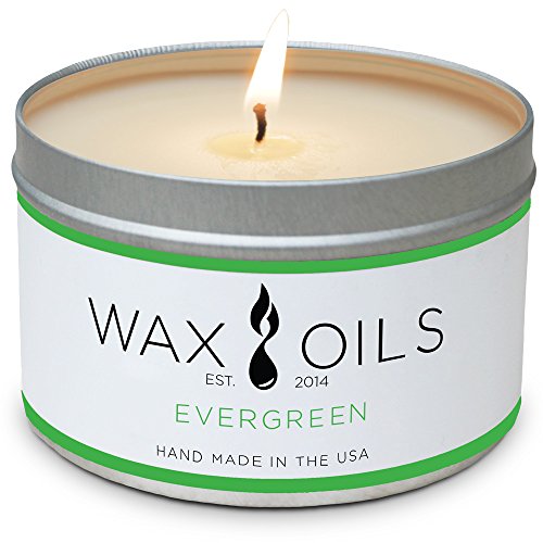 Product Cover Wax and Oils Soy Wax Aromatherapy Scented Candles (Evergreen) 8 Ounces. Single