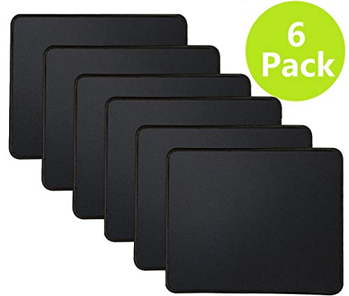 Product Cover 6 Mouse Pad Bundle Stitched Edges Premium Waterproof Gaming Mouse Mat Pad, Extends Battery Life Non-Slip Rubber Base Thick Black Mousepad for Laptop Computer & PC, 11 x 8.7 inch, Black Razer-Pack of 6