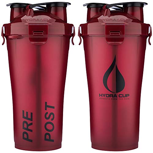 Product Cover Hydra Cup - 30oz Dual Threat Shaker Bottle, Shaker Cup + Water Bottle, 2 in 1, Leak Proof, Awesome Colors, Save Time & Be Prepared, Maroon