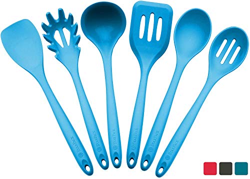 Product Cover StarPack Basics XL Silicone Kitchen Utensil Set (6 Piece), High Heat Resistant to 480°F, Hygienic One Piece Design, Large Non Stick Spatulas & Serving Utensils (Teal Blue)