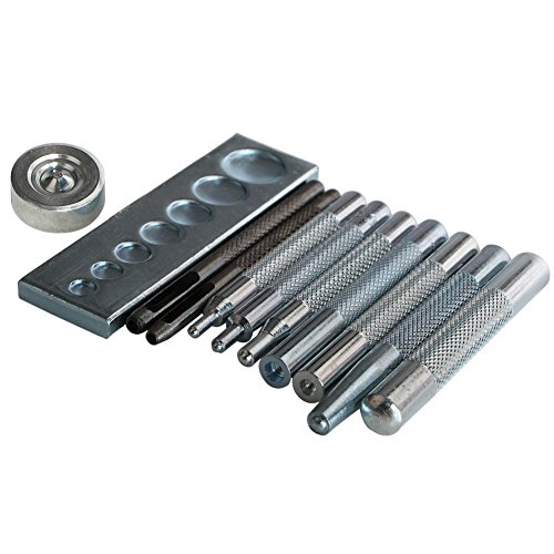 Product Cover SKYZONAL DIY Leather Craft 11pcs Craft Tool Die Punch Snap kit Rivet Setter with Base for Punch Hole and Install Rivet Button